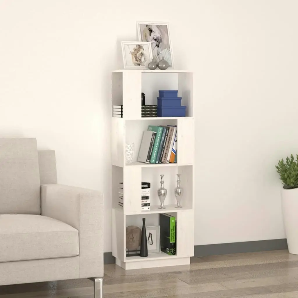 Book Cabinet/Room Divider White 51x25x132 cm Solid Wood Pine 814040