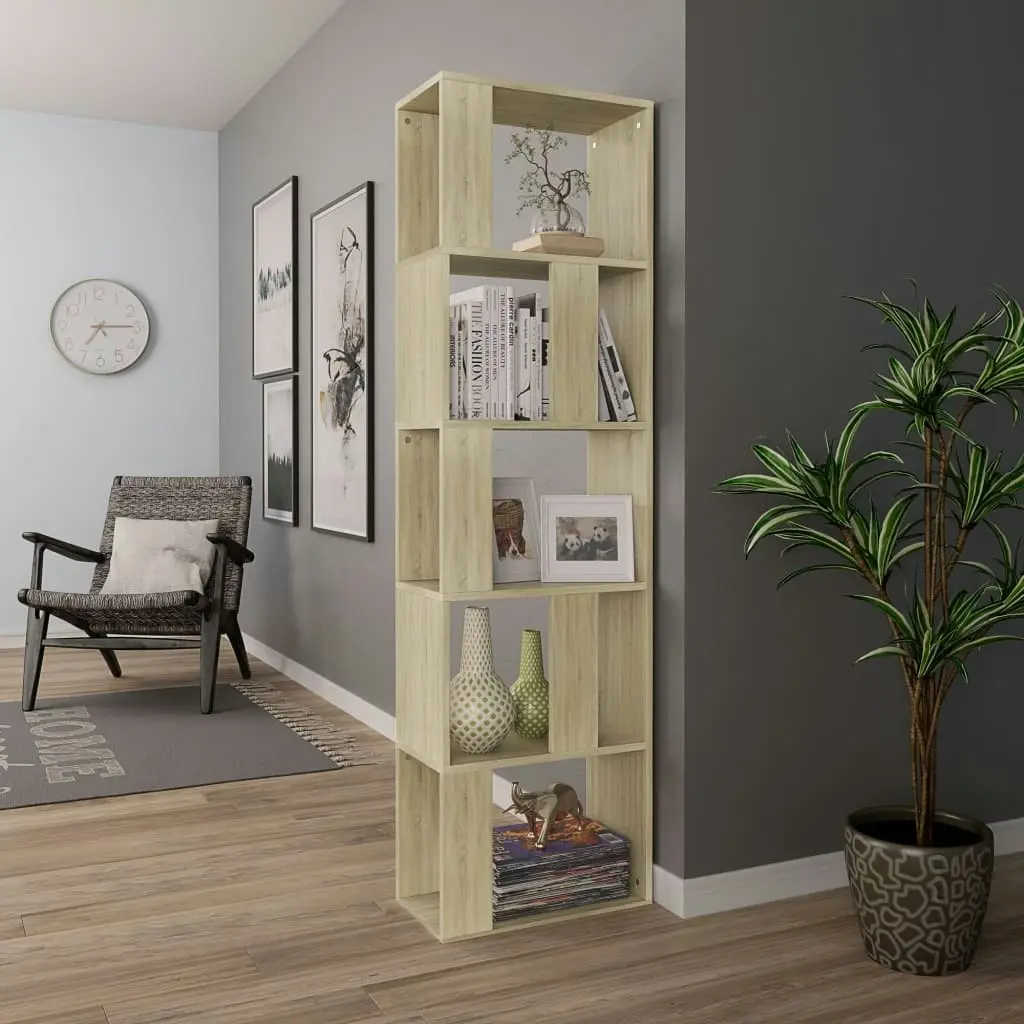 Book Cabinet/Room Divider Sonoma Oak 45x24x159 cm Engineered Wood 800111