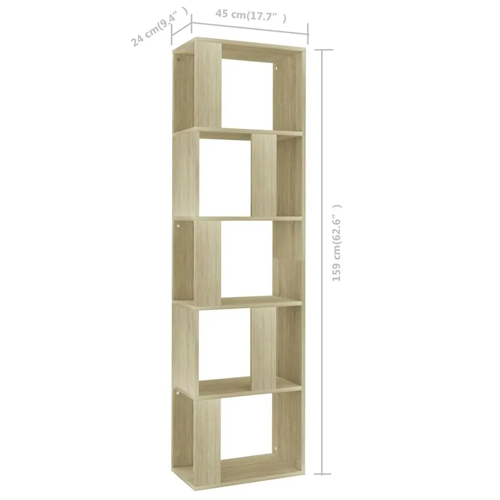 Book Cabinet/Room Divider Sonoma Oak 45x24x159 cm Engineered Wood 800111