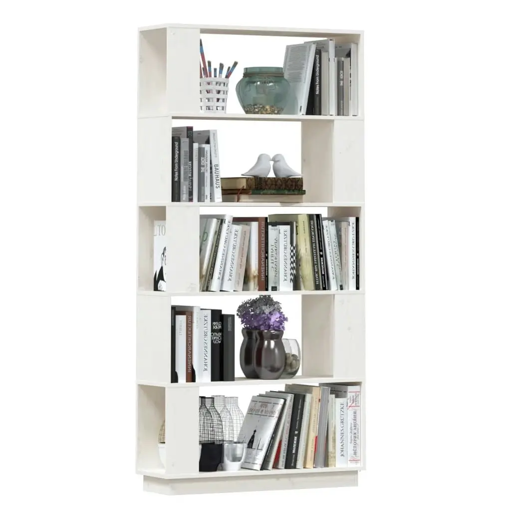 Book Cabinet/Room Divider White 80x25x163.5 cm Solid Wood Pine 814065