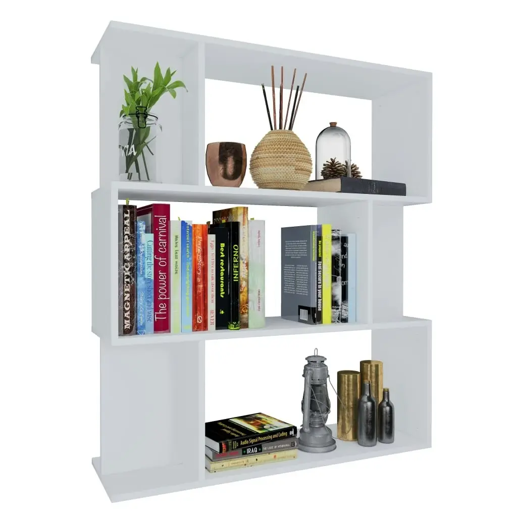 Book Cabinet/Room Divider White 80x24x96 cm Engineered Wood 800081