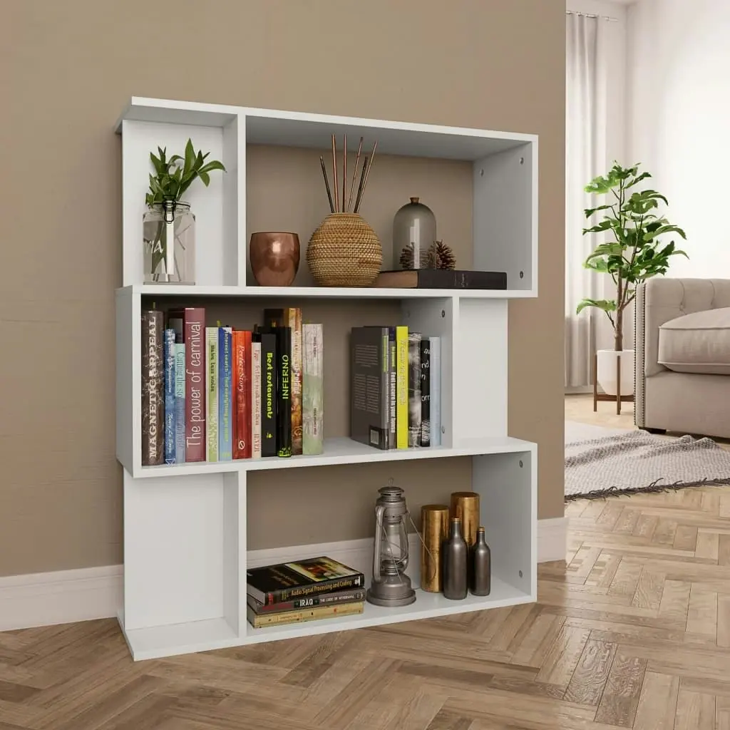 Book Cabinet/Room Divider White 80x24x96 cm Engineered Wood 800081