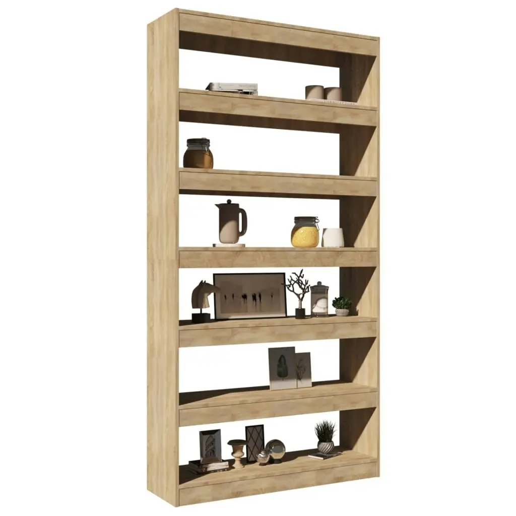 Book Cabinet/Room Divider Sonoma Oak 100x30x198 cm Engineered wood 811775