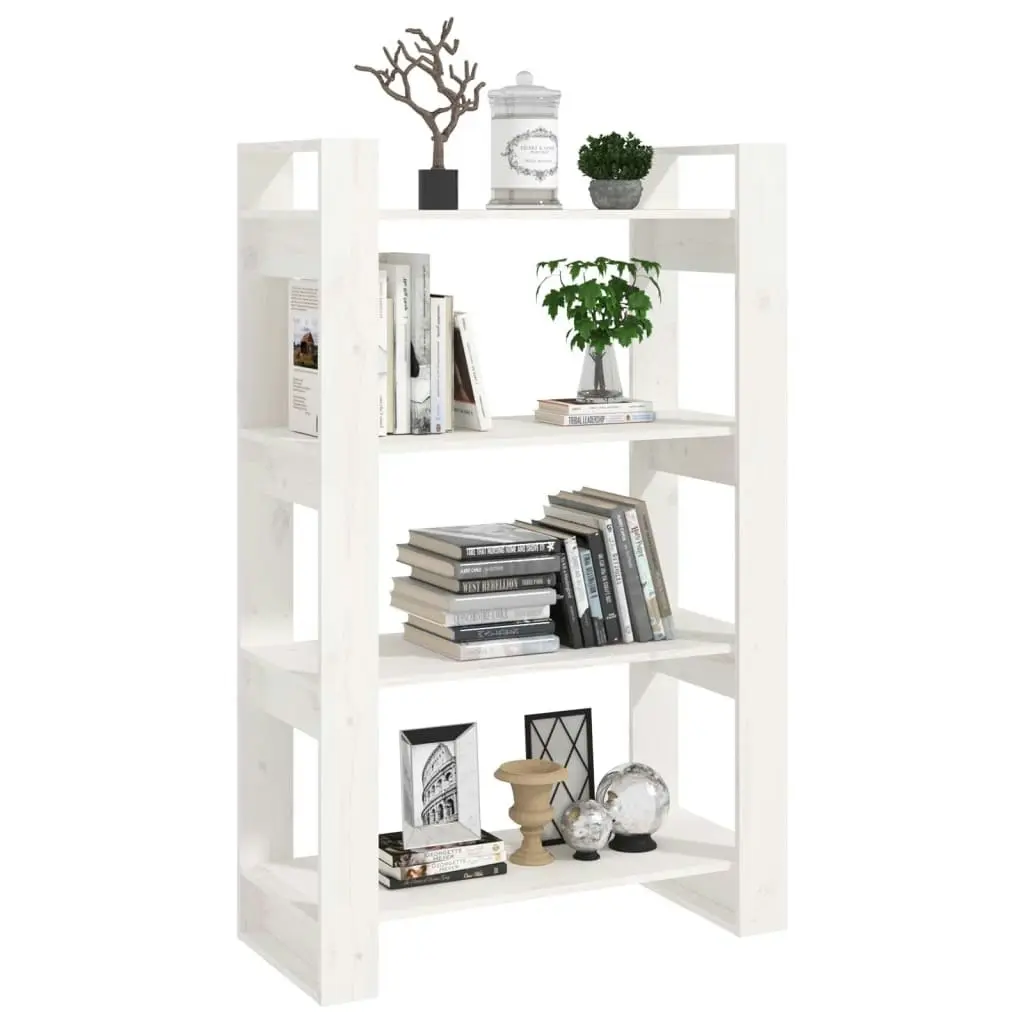 Book Cabinet/Room Divider White 80x35x125 cm Solid Wood Pine 813905