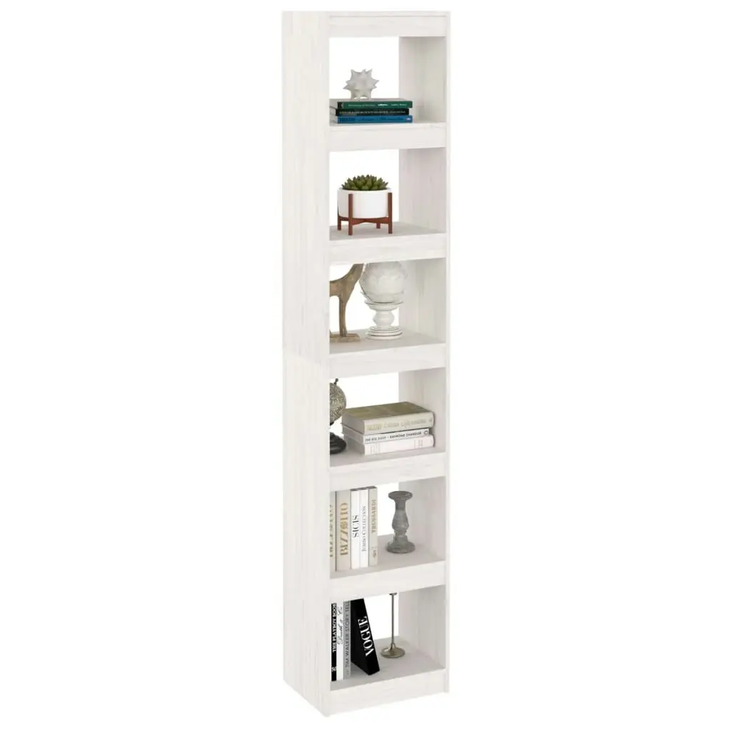 Book Cabinet/Room Divider White 40x30x199 cm Solid Pinewood 808154