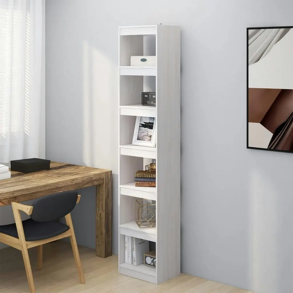 Book Cabinet/Room Divider White 40x30x199 cm Solid Pinewood 808154