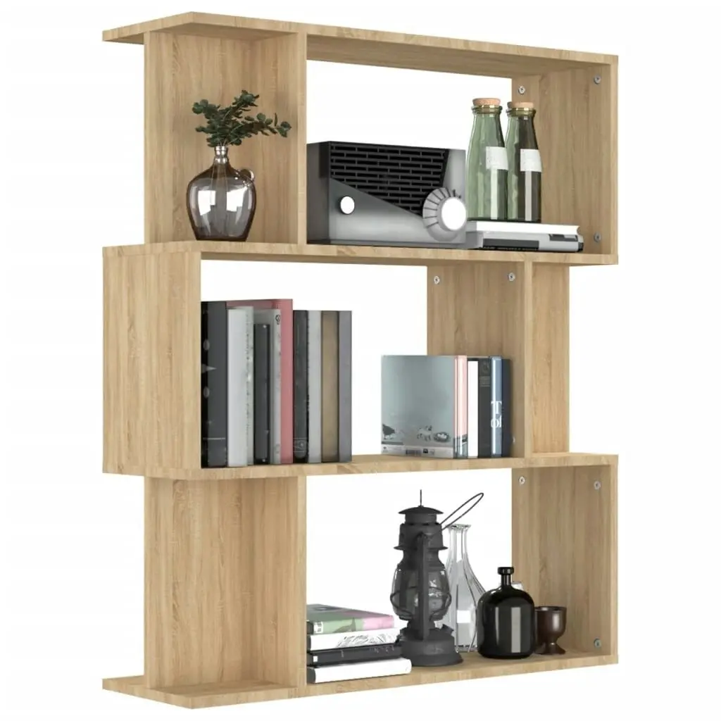 Book Cabinet/Room Divider Sonoma Oak 80x24x96 cm Engineered Wood 800084