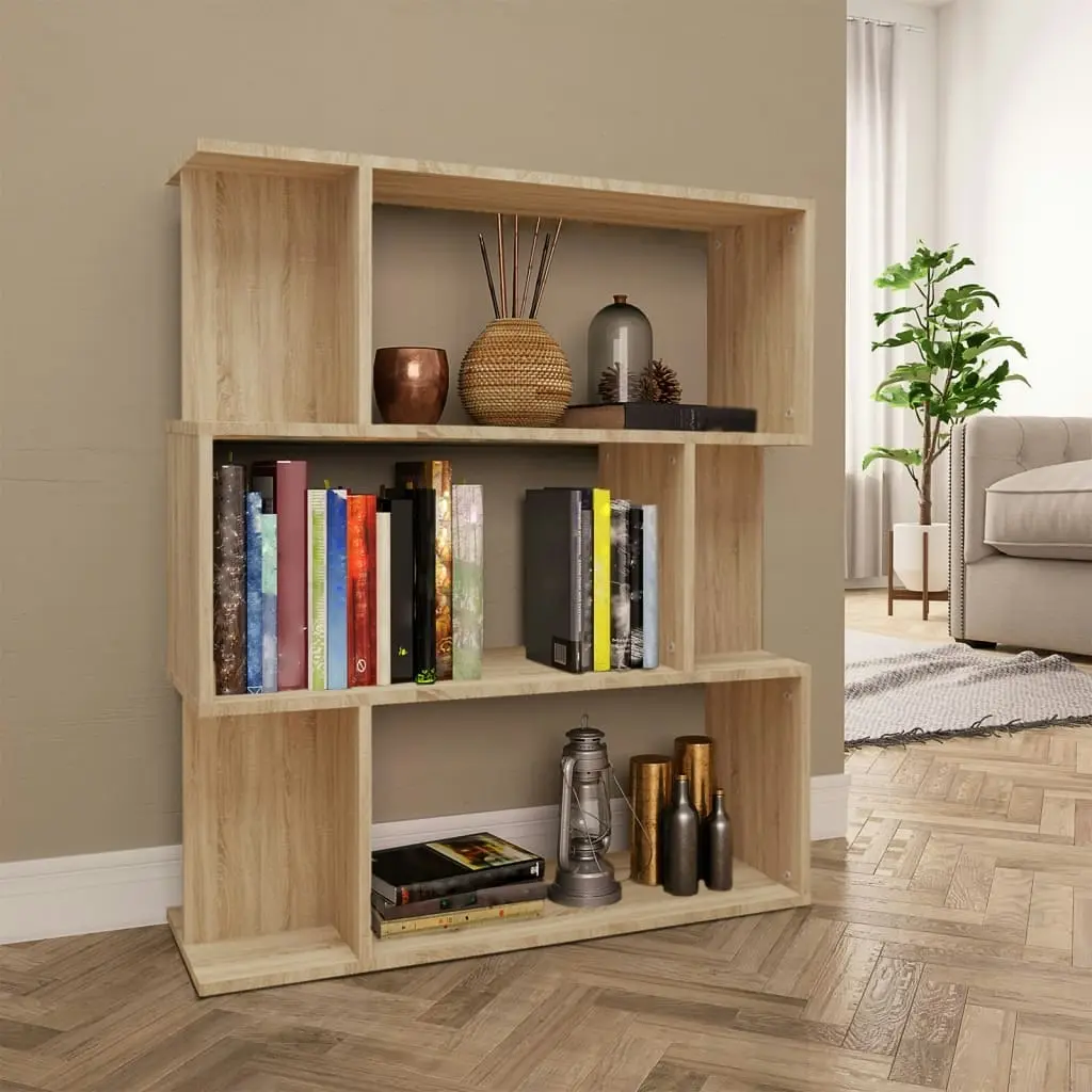 Book Cabinet/Room Divider Sonoma Oak 80x24x96 cm Engineered Wood 800084