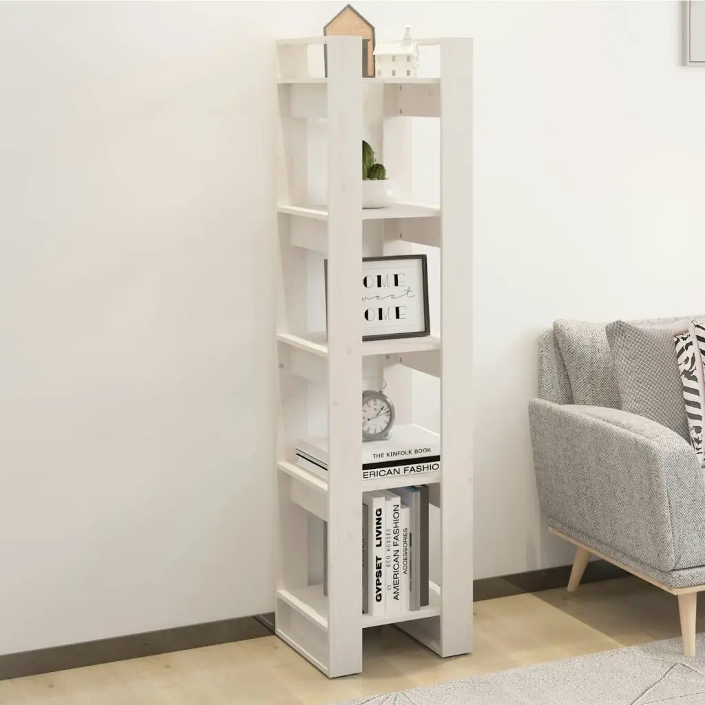 Book Cabinet/Room Divider White 41x35x160 cm Solid Wood Pine 813870