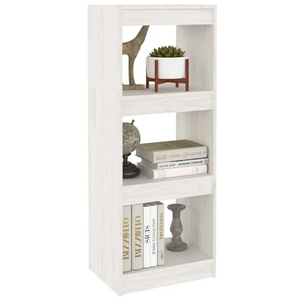 Book Cabinet/Room Divider White 40x30x103.5 cm Solid Pinewood 808139