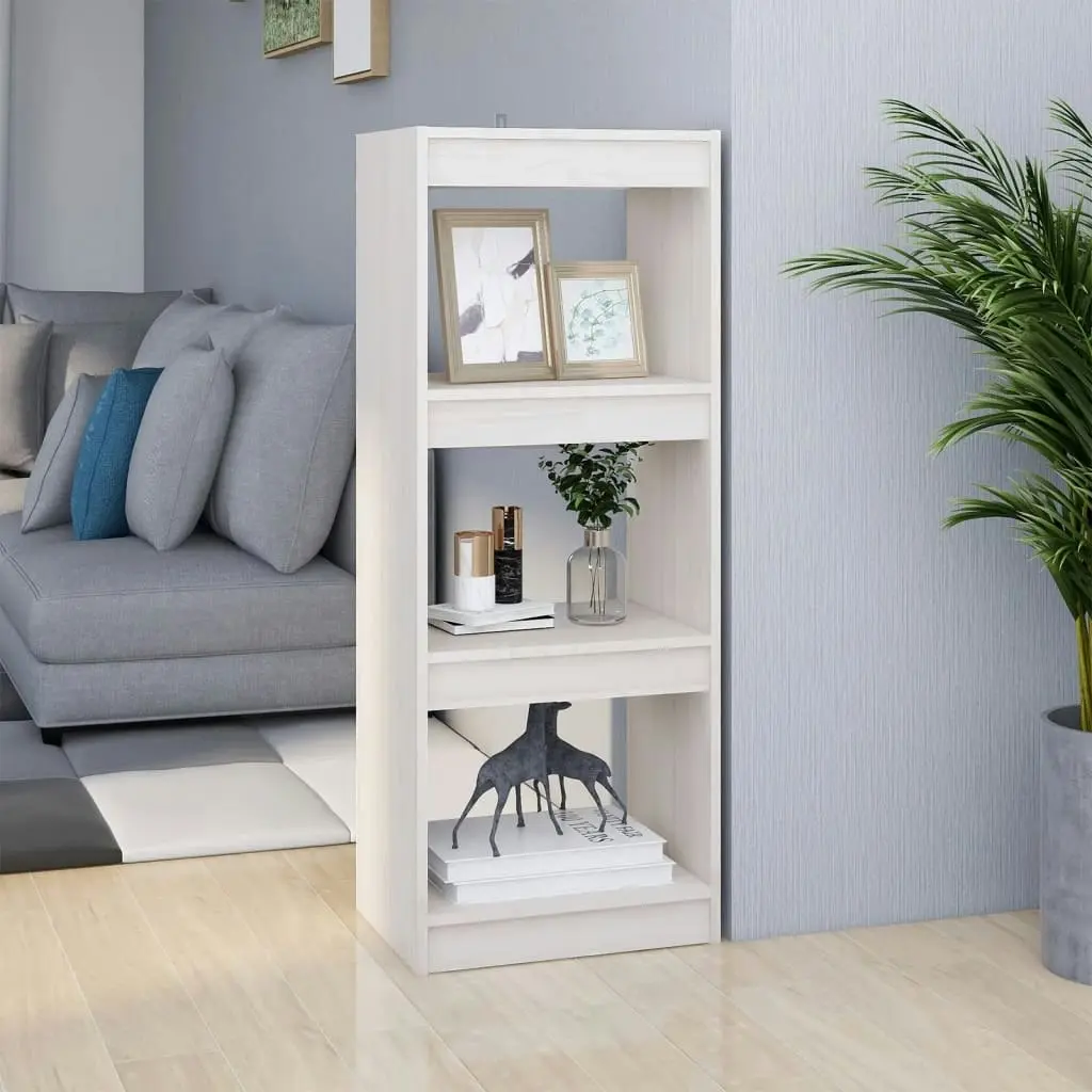 Book Cabinet/Room Divider White 40x30x103.5 cm Solid Pinewood 808139