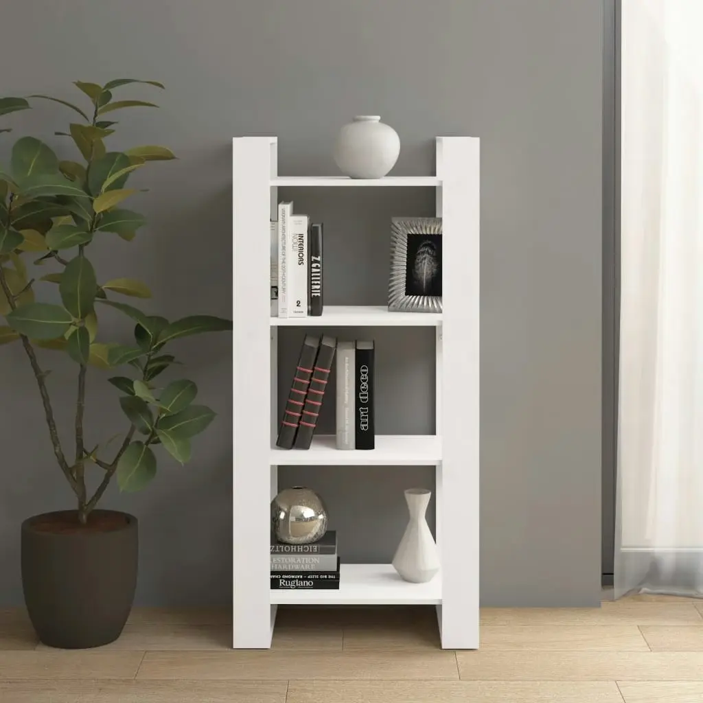 Book Cabinet/Room Divider White 60x35x125 cm Solid Wood 813885