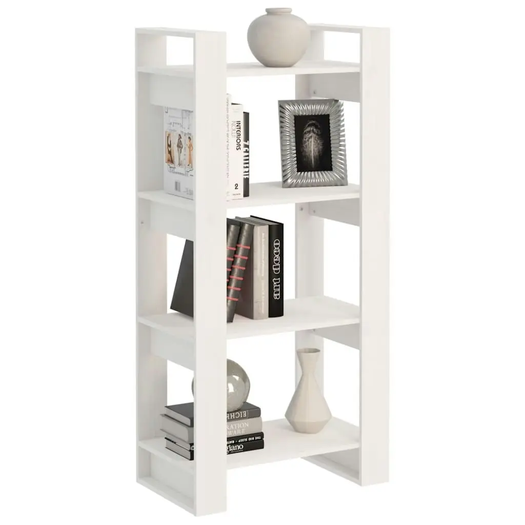 Book Cabinet/Room Divider White 60x35x125 cm Solid Wood 813885