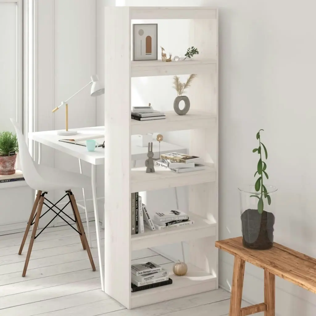 Book Cabinet/Room Divider White 60x30x167.5 cm Solid Wood Pine 808174