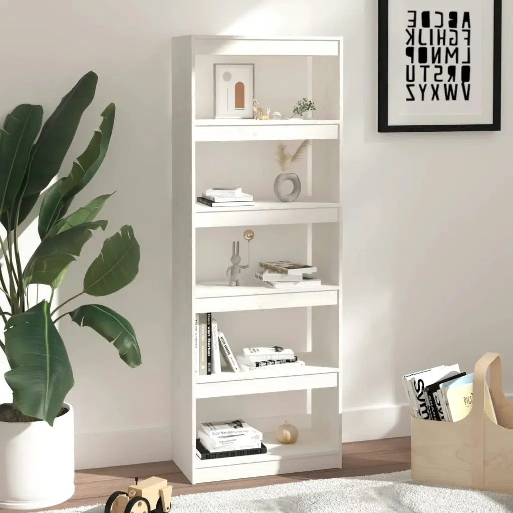 Book Cabinet/Room Divider White 60x30x167.5 cm Solid Wood Pine 808174