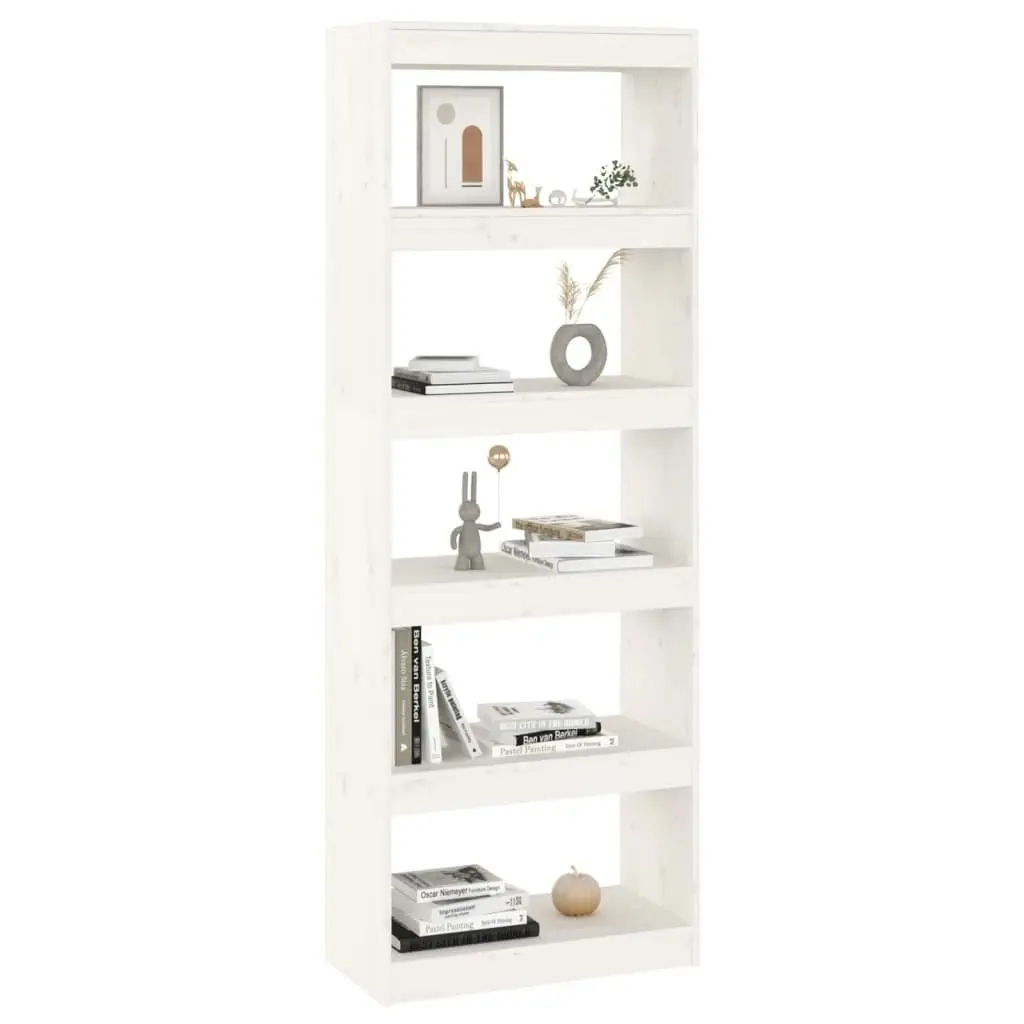 Book Cabinet/Room Divider White 60x30x167.5 cm Solid Wood Pine 808174