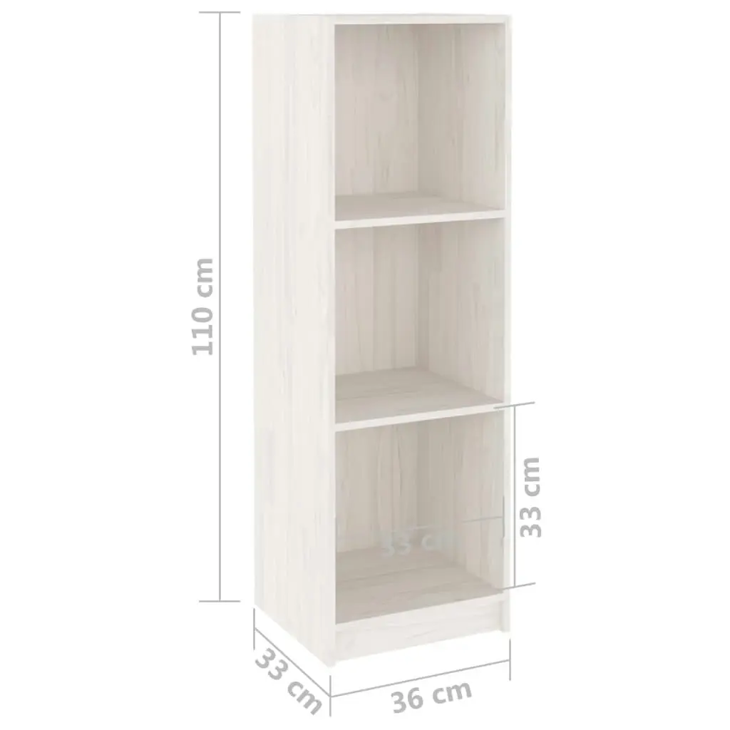 Book Cabinet/Room Divider White 36x33x110 cm Solid Pinewood 809937