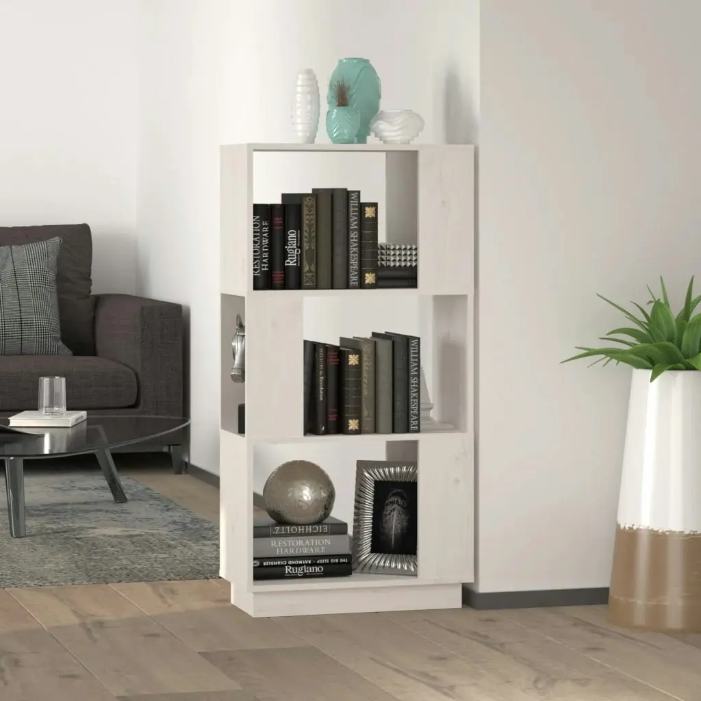 Book Cabinet/Room Divider White 51x25x101 cm Solid Wood Pine 814035