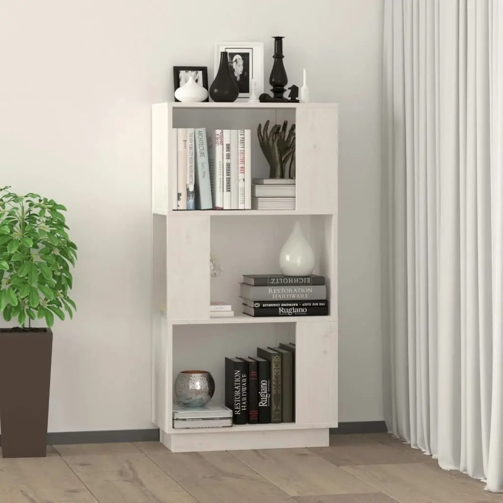 Book Cabinet/Room Divider White 51x25x101 cm Solid Wood Pine 814035