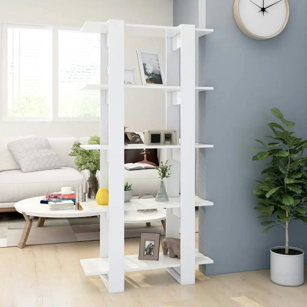 Book Cabinet/Room Divider White 80x30x160 cm Engineered Wood 811565