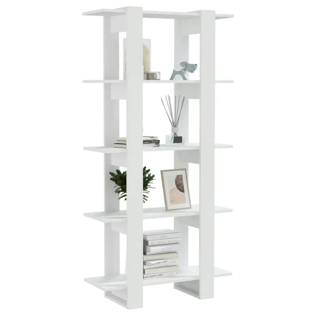 Book Cabinet/Room Divider White 80x30x160 cm Engineered Wood 811565