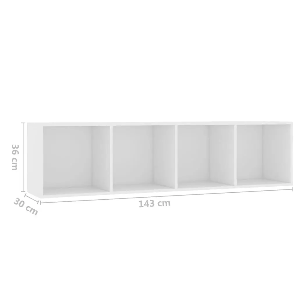 Book Cabinet/TV Cabinet White 143x30x36 cm 800261