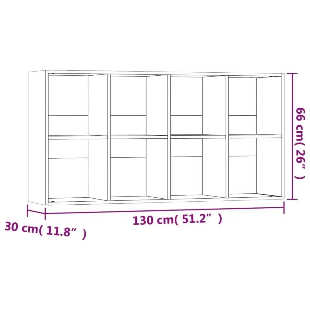 Book Cabinet/Sideboard Concrete Grey 66x30x130 cm Engineered Wood 800157