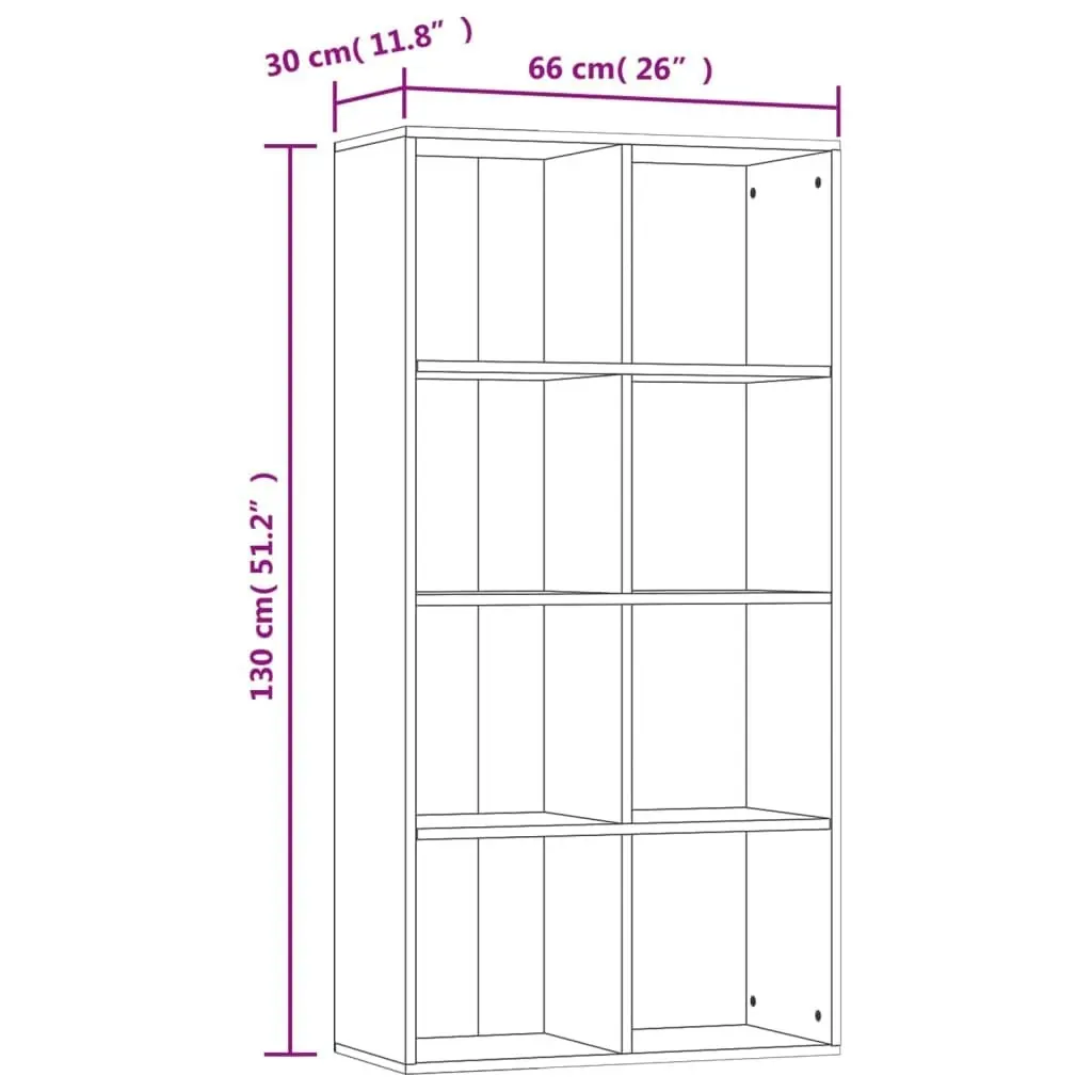 Book Cabinet/Sideboard Concrete Grey 66x30x130 cm Engineered Wood 800157