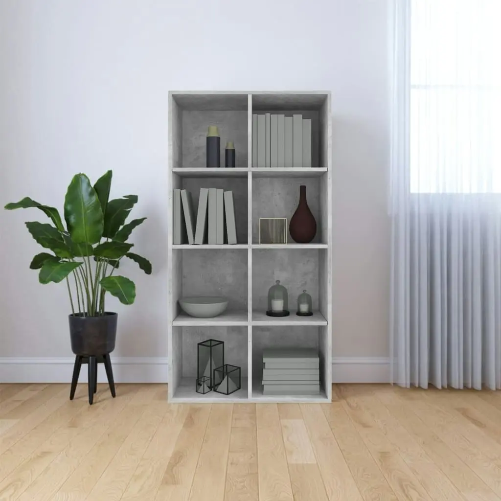 Book Cabinet/Sideboard Concrete Grey 66x30x130 cm Engineered Wood 800157