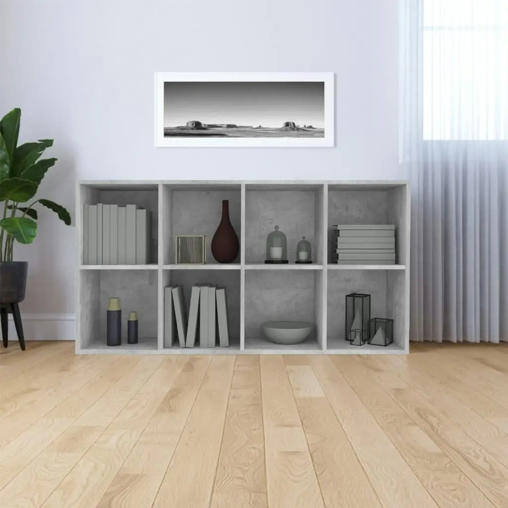 Book Cabinet/Sideboard Concrete Grey 66x30x130 cm Engineered Wood 800157