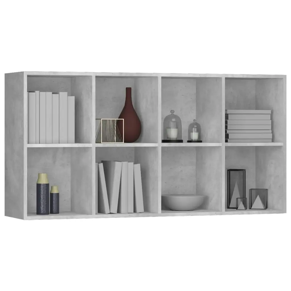 Book Cabinet/Sideboard Concrete Grey 66x30x130 cm Engineered Wood 800157