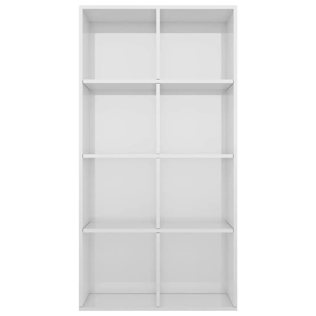 Book Cabinet/Sideboard High Gloss White 66x30x130 cm Engineered Wood 800159