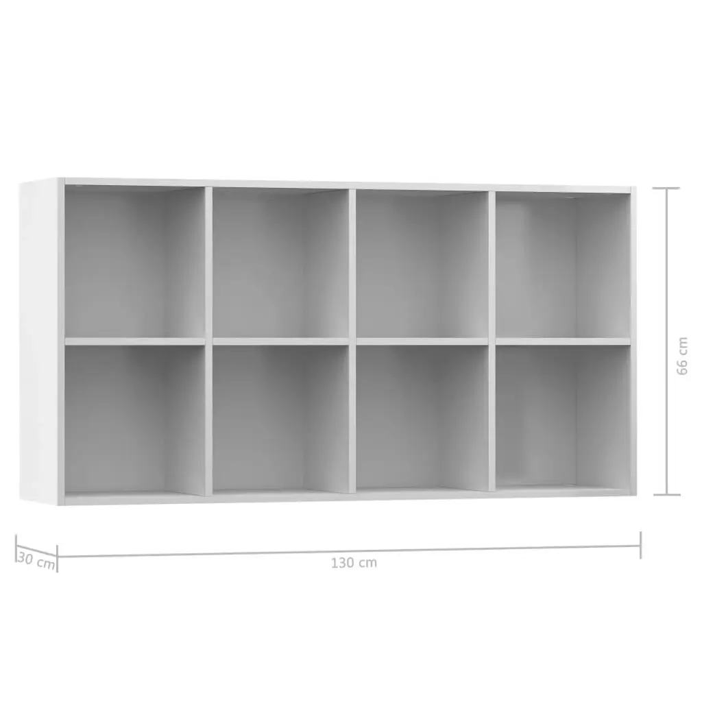 Book Cabinet/Sideboard High Gloss White 66x30x130 cm Engineered Wood 800159