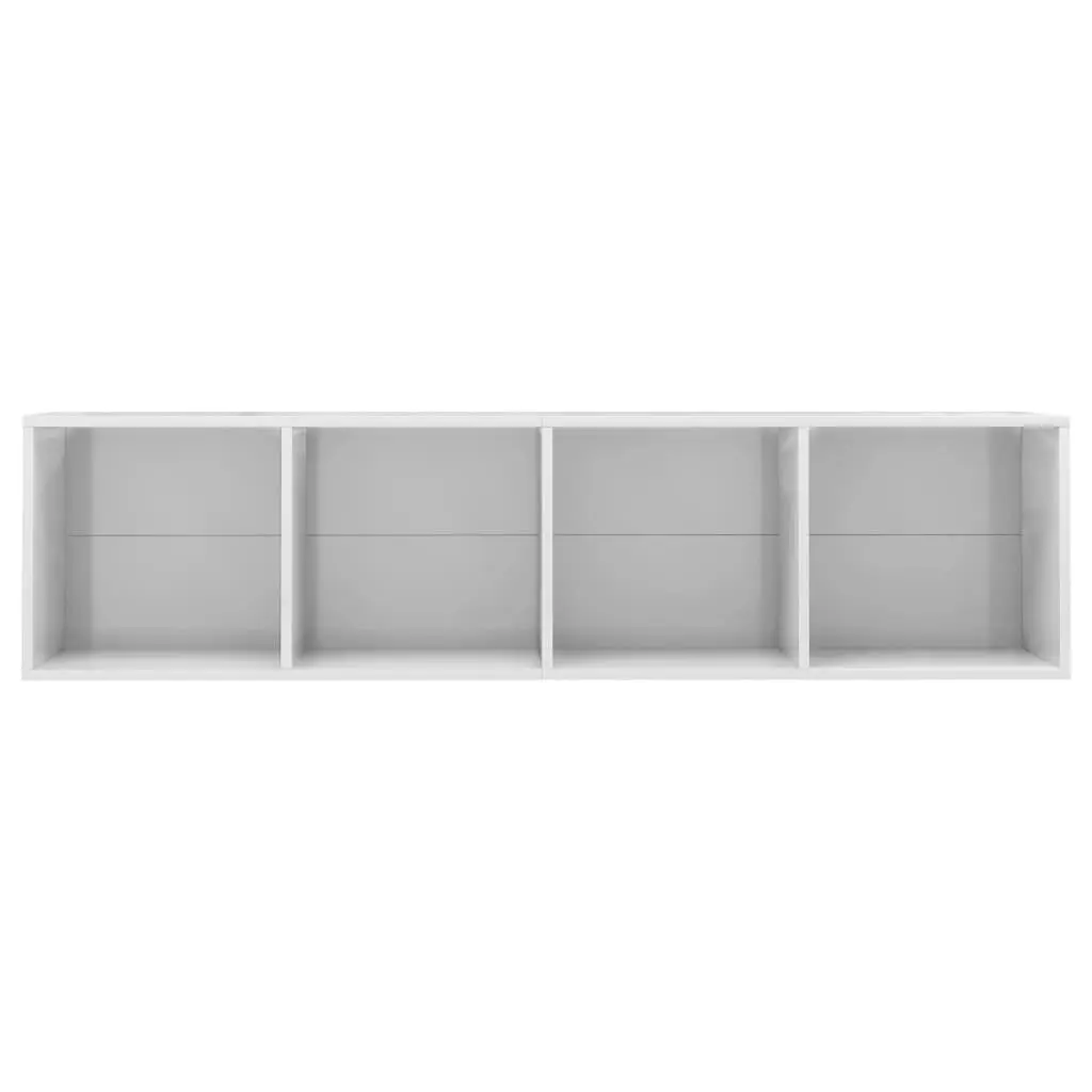 Book Cabinet/TV Cabinet High Gloss White 143x30x36 cm 800267