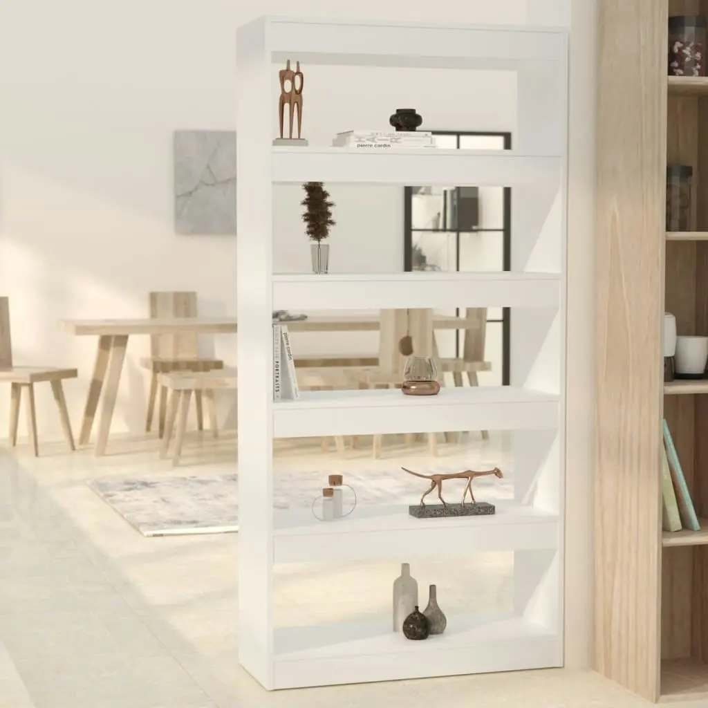 Book Cabinet/Room Divider White 80x30x166 cm Engineered Wood 811718