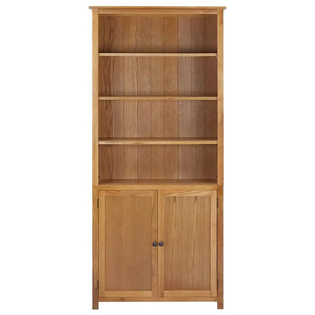 Bookcase with 2 Doors 90x30x200 cm Solid Oak Wood 289178