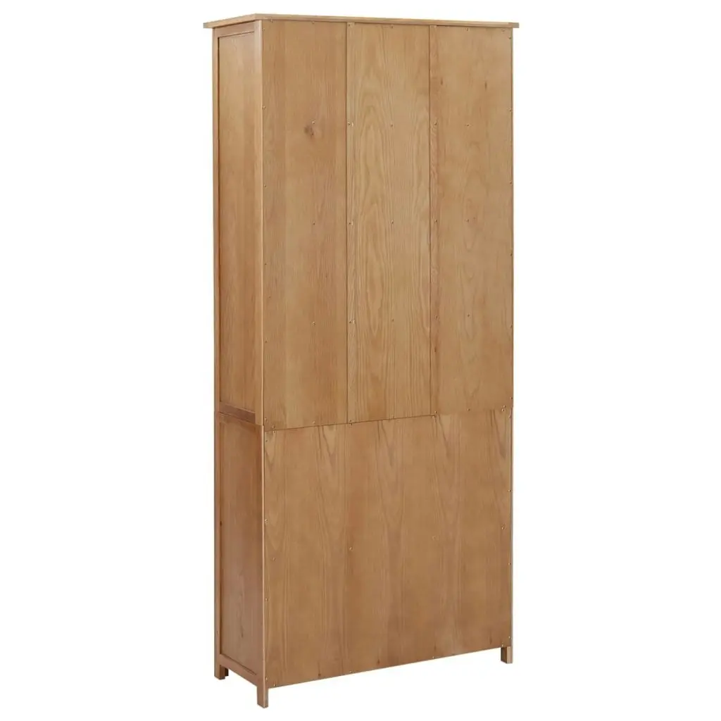 Bookcase with 2 Doors 90x30x200 cm Solid Oak Wood 289178