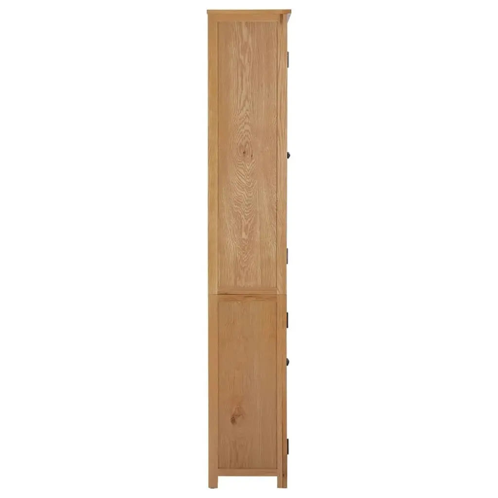 Bookcase with 2 Doors 90x30x200 cm Solid Oak Wood 289178