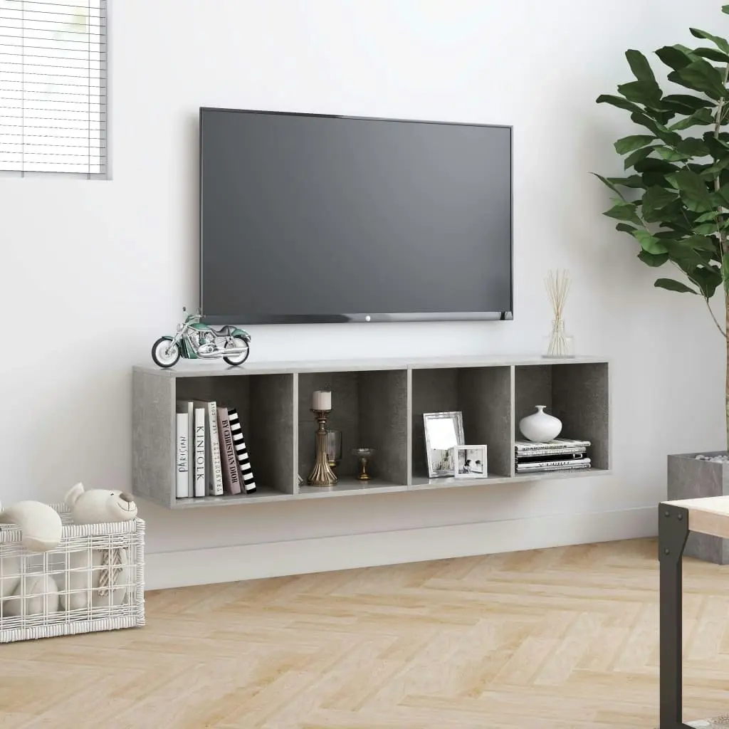 Book Cabinet/TV Cabinet Concrete Grey 143x30x36 cm 800265