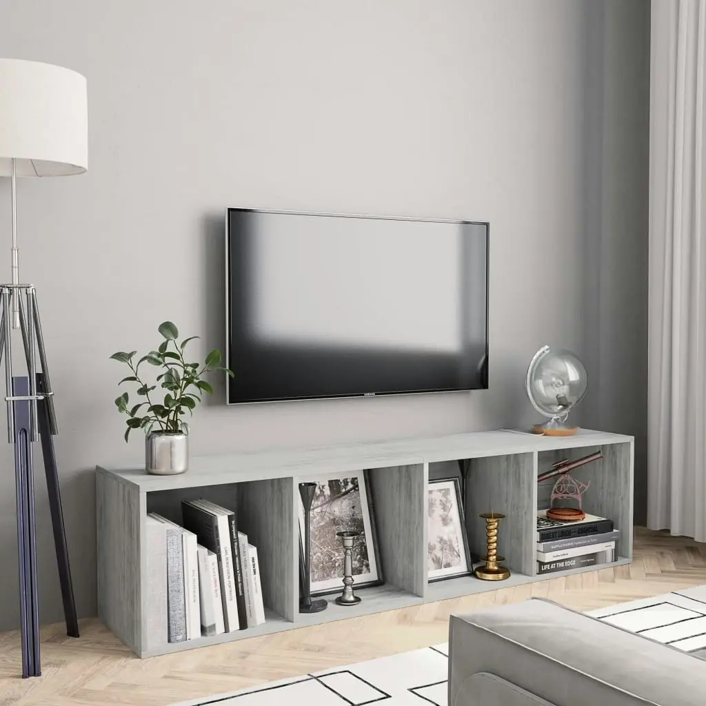 Book Cabinet/TV Cabinet Concrete Grey 143x30x36 cm 800265