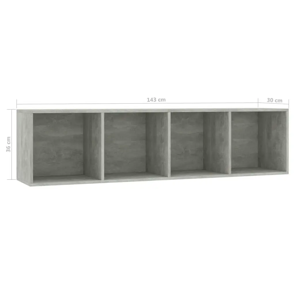 Book Cabinet/TV Cabinet Concrete Grey 143x30x36 cm 800265