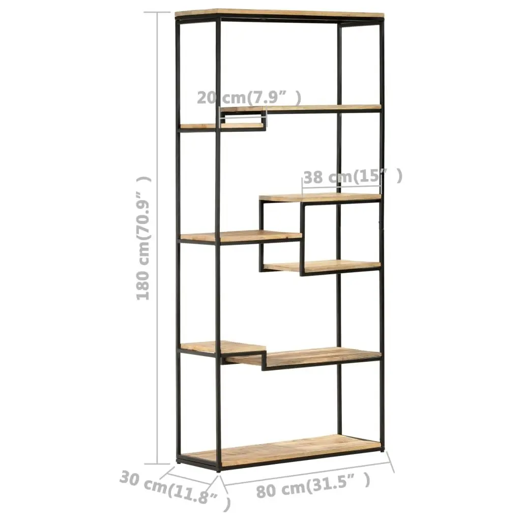 Bookcase 80x30x180 cm Rough Mango Wood 320940