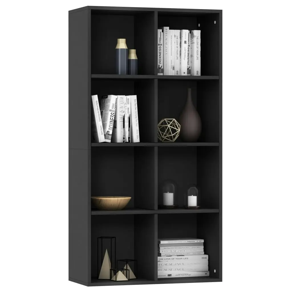 Book Cabinet/Sideboard Black 66x30x130 cm Engineered Wood 800154