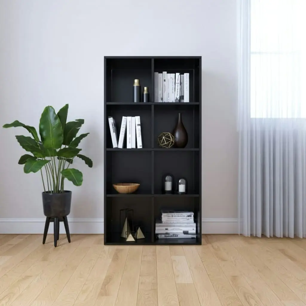 Book Cabinet/Sideboard Black 66x30x130 cm Engineered Wood 800154