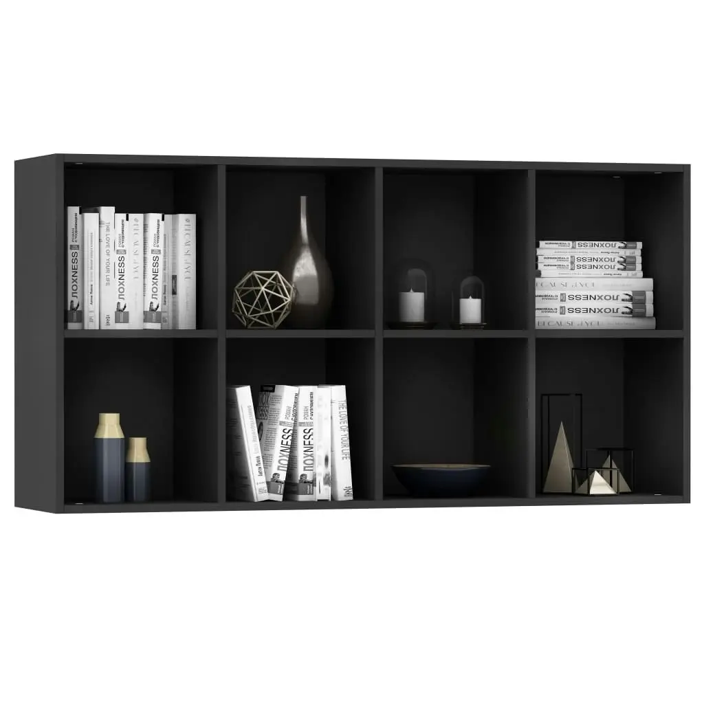 Book Cabinet/Sideboard Black 66x30x130 cm Engineered Wood 800154