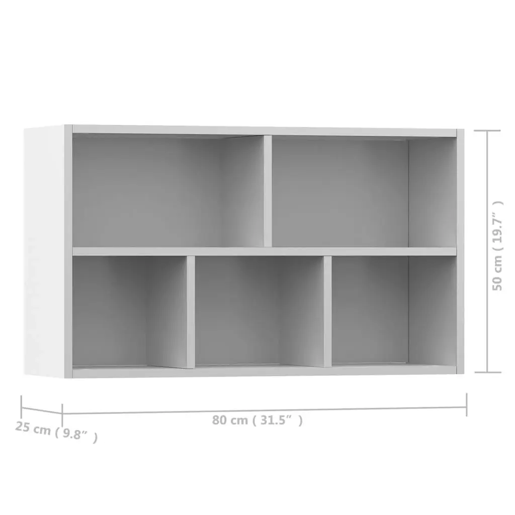 Book Cabinet/Sideboard White 50x25x80 cm Engineered Wood 800162