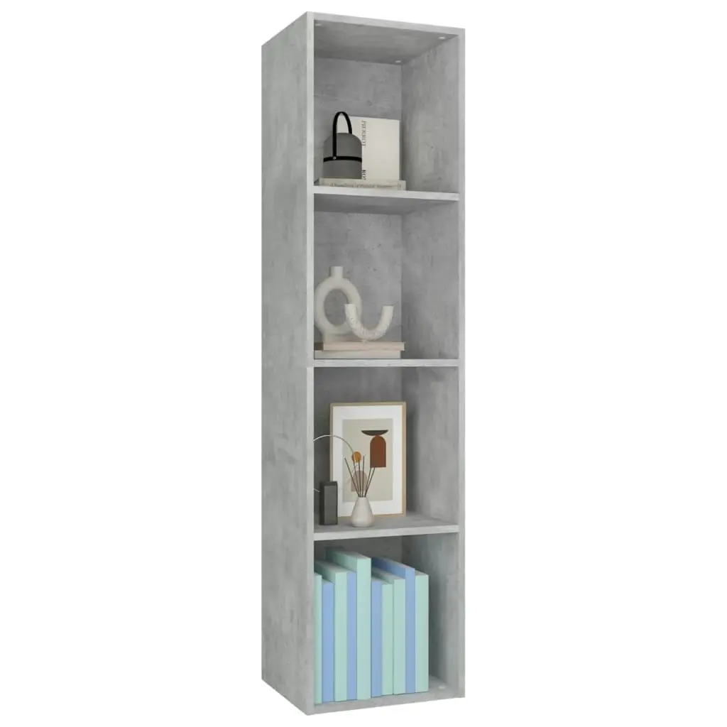 Book Cabinet/TV Cabinet Concrete Grey 36x30x143 cm Engineered Wood 800148