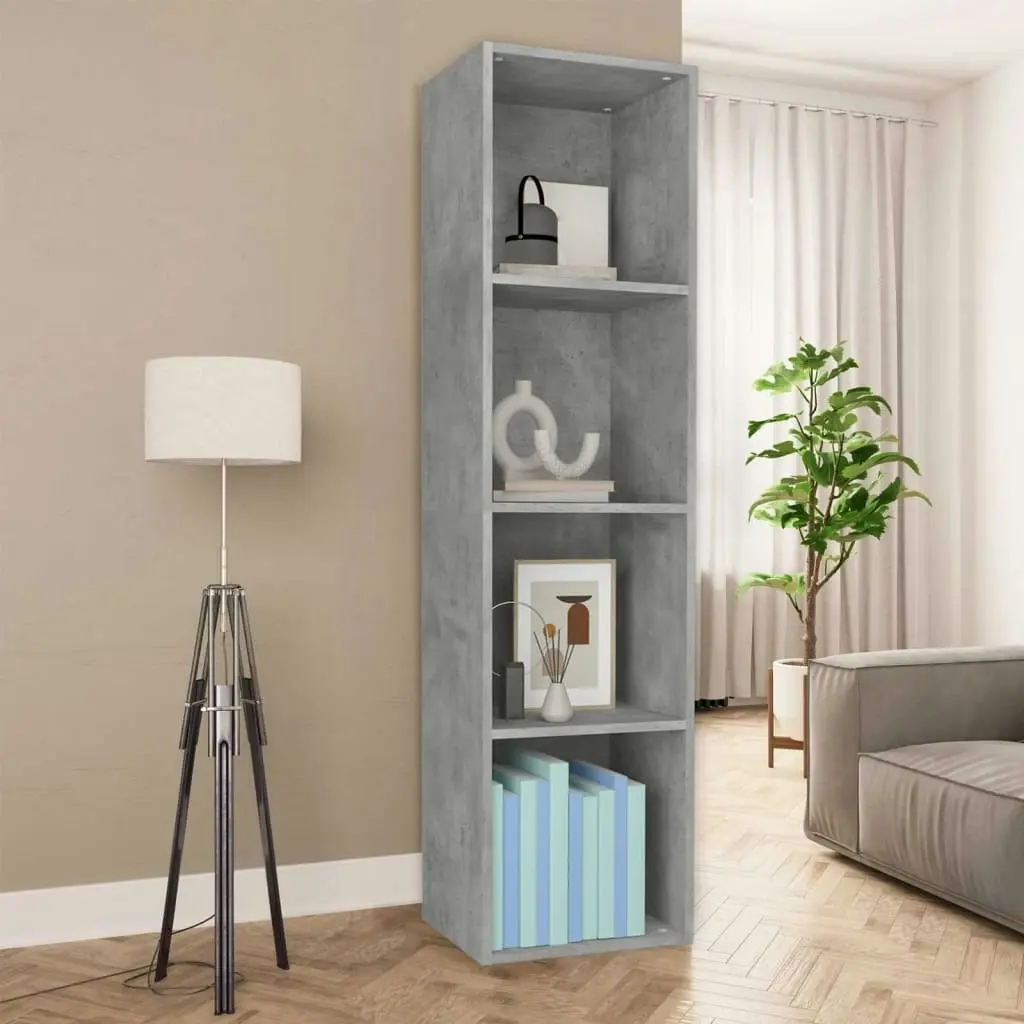 Book Cabinet/TV Cabinet Concrete Grey 36x30x143 cm Engineered Wood 800148