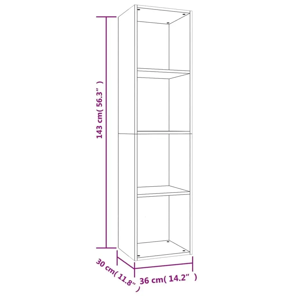 Book Cabinet/TV Cabinet Concrete Grey 36x30x143 cm Engineered Wood 800148