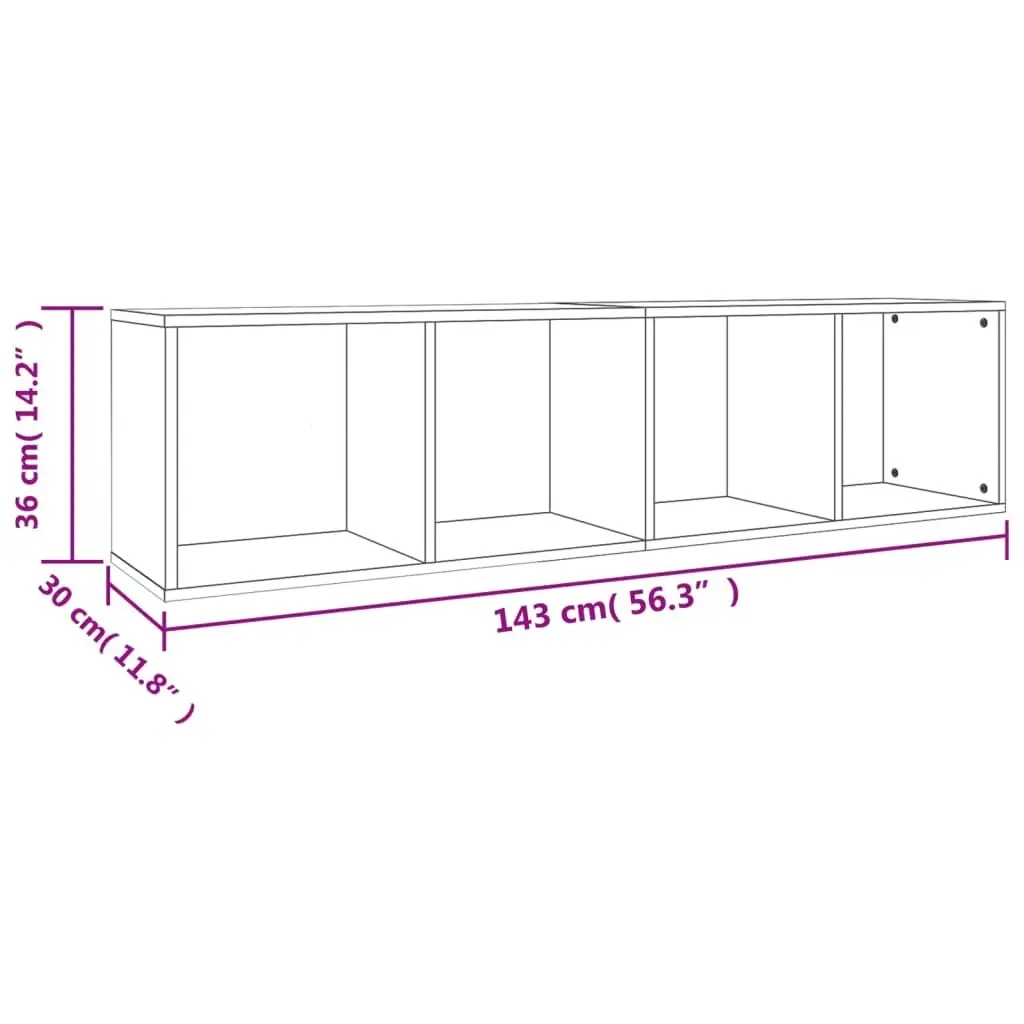 Book Cabinet/TV Cabinet Concrete Grey 36x30x143 cm Engineered Wood 800148